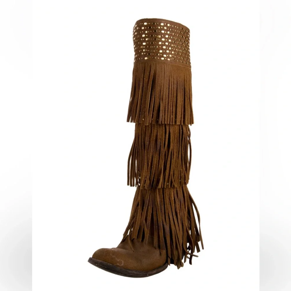 Old Gringo Brown Fringe to the Knee Boots
